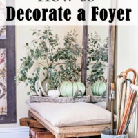 How to Decorate a Foyer. Fall foyer with French bench and mirror