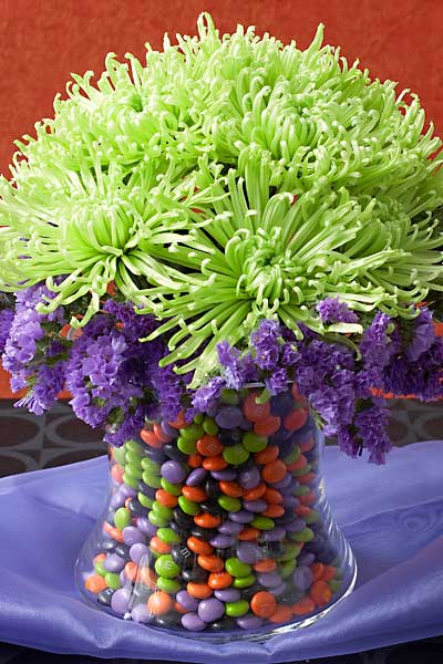 Vase filled with candy