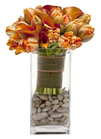 Vase filled with rocks