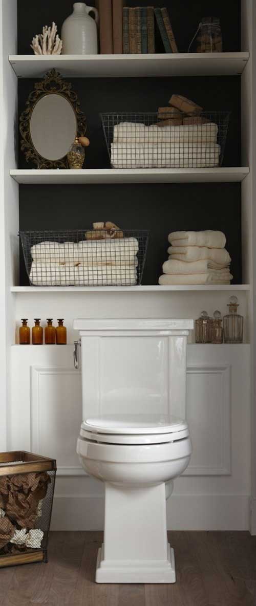 Vertical Storage in Bathroom