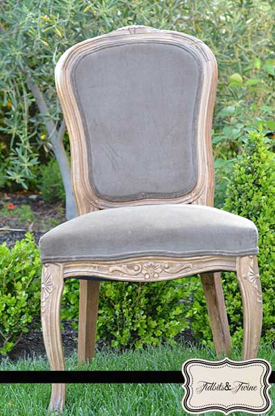 Velvet Side Chairt BEFORE - Tidbits&Twine