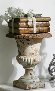 Vintage Urn with Books