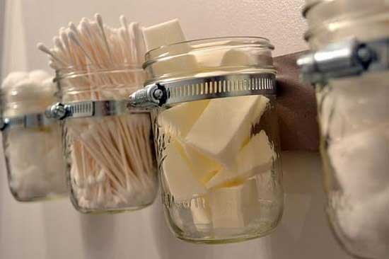 Mason Jar Bathroom Storage