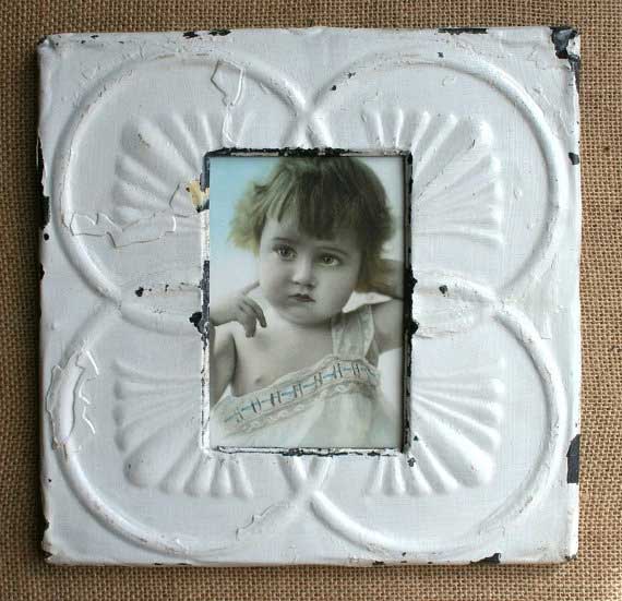 Tin ceiling tile frame by Vintage Home Accents Tidbits&Twine