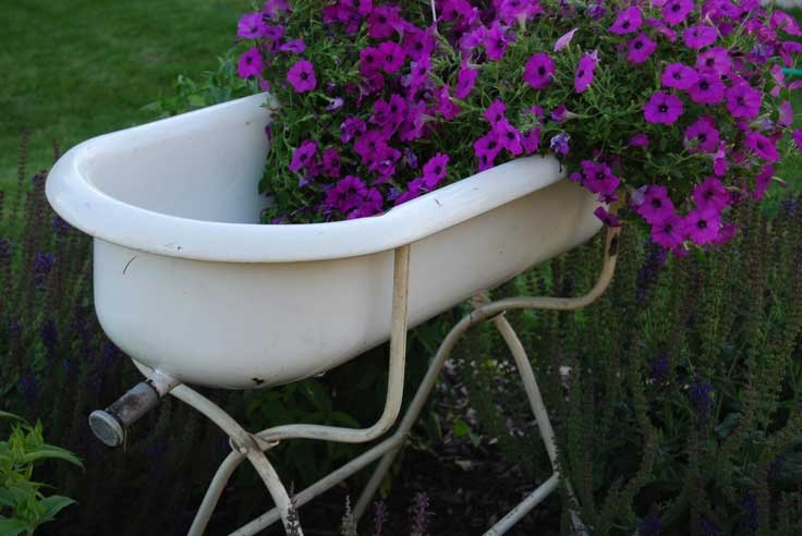 Vintage Baby Tub Flowers