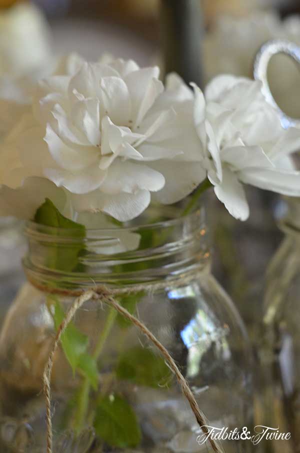 Roses in Mason Jar Tidbits&Twine