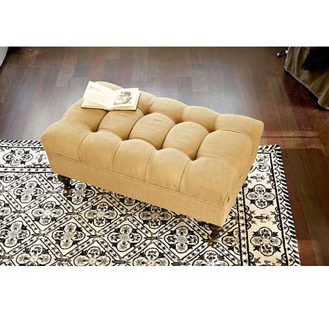 Ballard Designs Castered Tufted Storage Ottoman