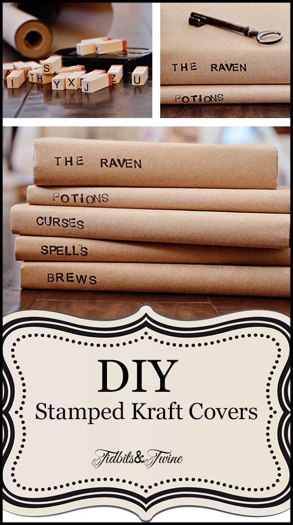 Tidbits&Twine DIY Stamped Kraft Book Covers