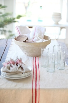 Tidbits&Twine Grain Sack Table Runner