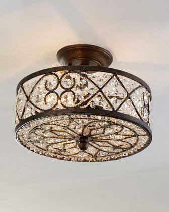 Horchow Woven Crystal Ceiling Fixture