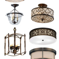 Photo collage of beautiful ceiling lights