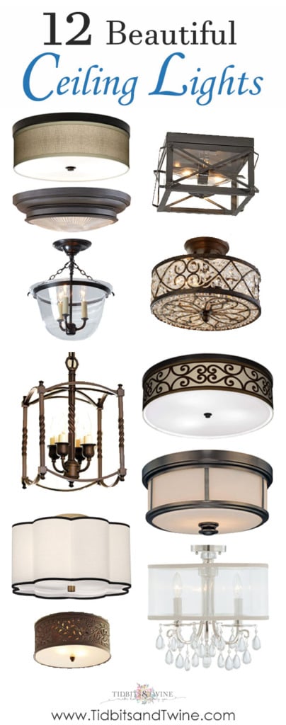 Photo collage of beautiful ceiling lights 