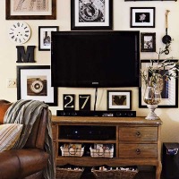 Gallery wall around a TV