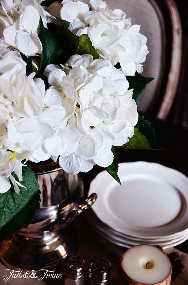 Tidbits&Twine-Hydrangeas-in-Silver-Champagne-Bucket