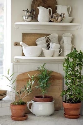 Tidbits&Twine White Ironstone Display with wood and silver