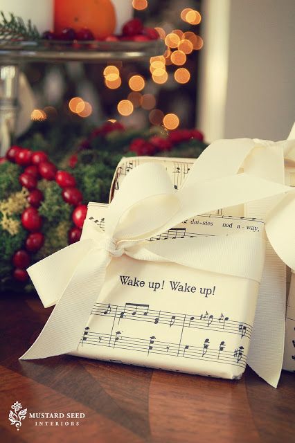 Miss Mustard Seed Sheet Music Gift Wrap