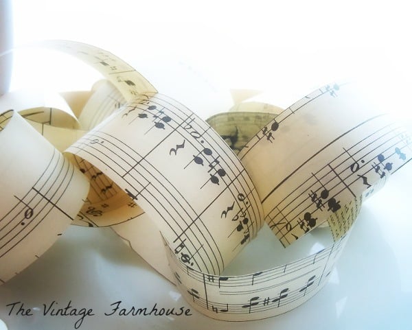 Paper Chain Sheet Music Garland