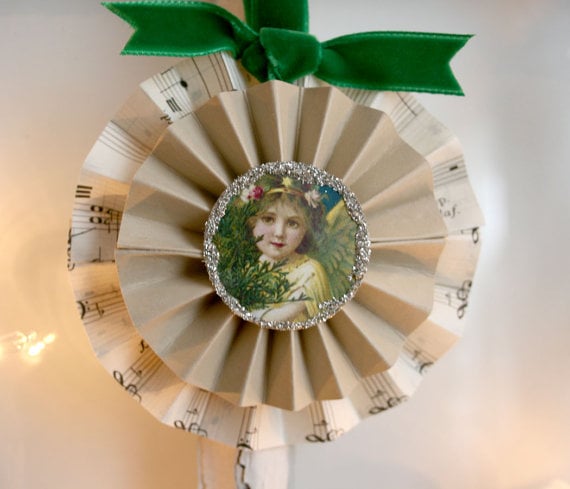 Sheet Music Rosette Ornament The Heirloom Shoppe