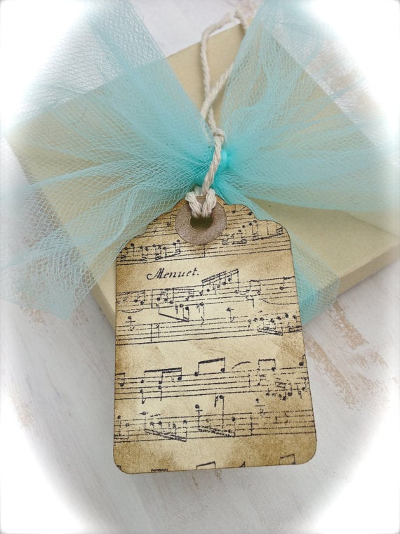 Vintage Sheet Music Gift Tags