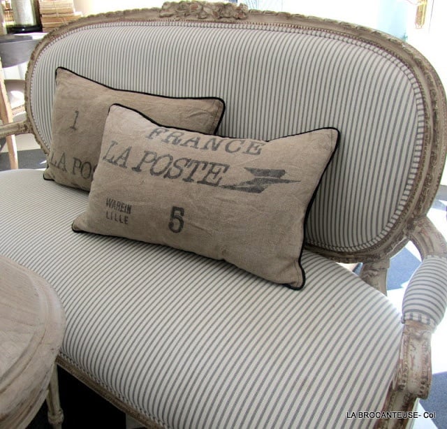 Ticking fabric French sofa