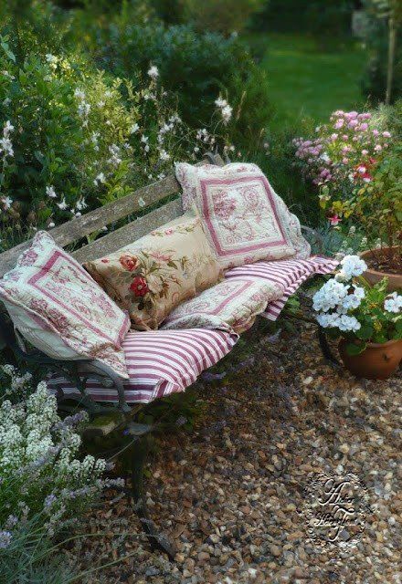 Ticking fabric outdoor cushion