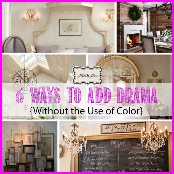 Collage of images showing how to decorate with drama without using color