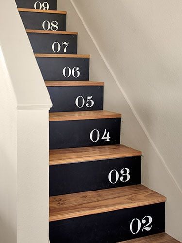 Black and White Numbered Risers