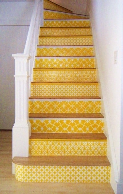 Yellow Stenciled Risers