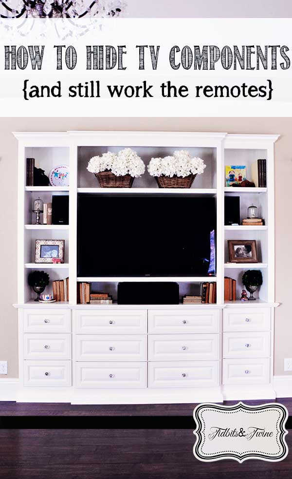 Decoratively Hide TV Components {and Still Work Your Remote}
