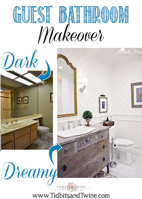 Guest Bathroom Remodel Before and After - Tidbits&Twine
