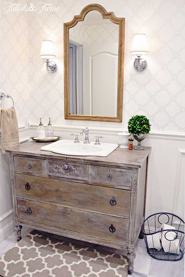 TIDBITS&TWINE Guest Bathroom Remodel - A mix of modern and vintage styles