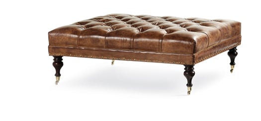 Leather Tuften Ottoman