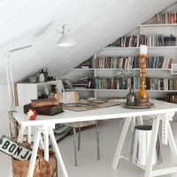 Finished attic office and book nook