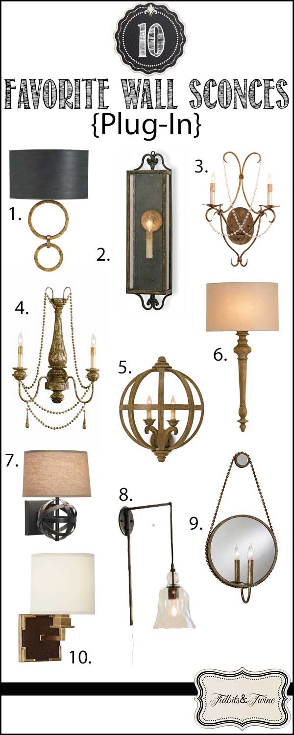 Top 10 Favorite Plug-In Wall Sconces from TIDBITS&TWINE!