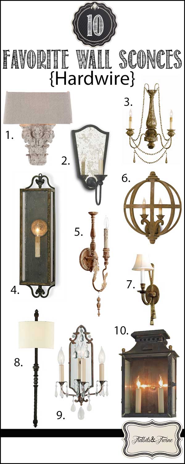 10 Favorite Wall Sconces {Hardwire & Plug-In}
