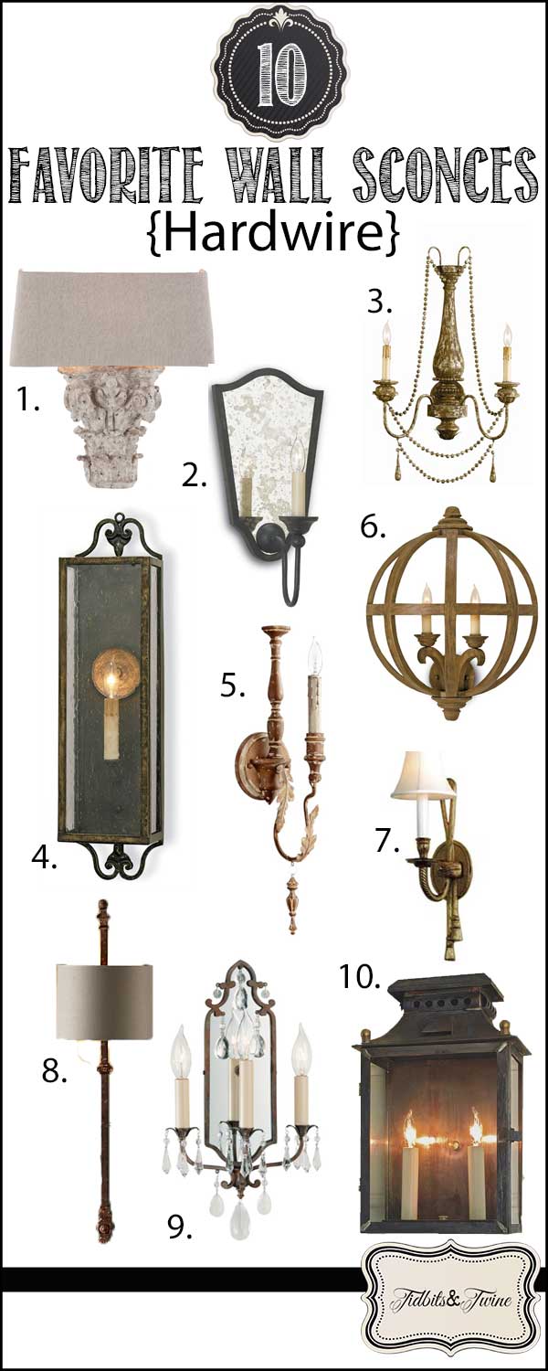 Top 10 Favorite Hardwire Wall Sconces from TIDBITS&TWINE!