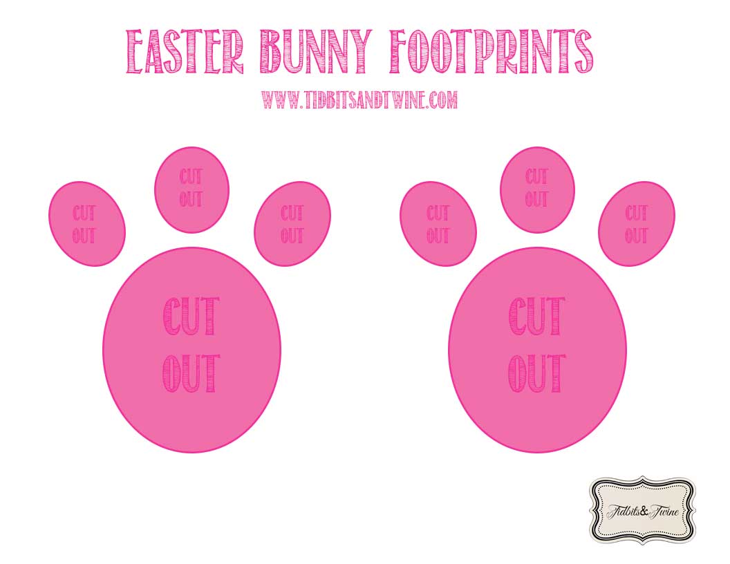 Template of Easter Bunny footprints from Tidbits&Twine