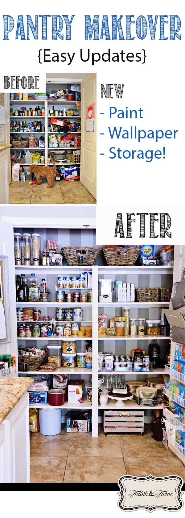 TIDBITS&TWINE Pantry Makeover Before and After