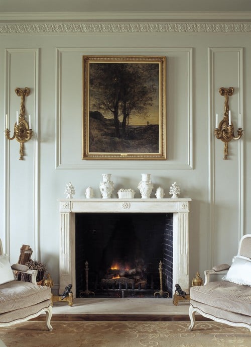 {Traditional Fireplace and Millwork via Chambers & Chambers Architects}