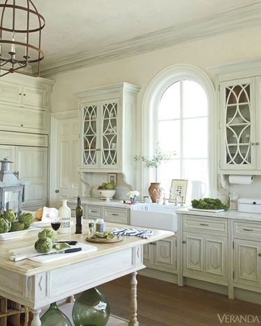 White Kitchen with glass cabinets