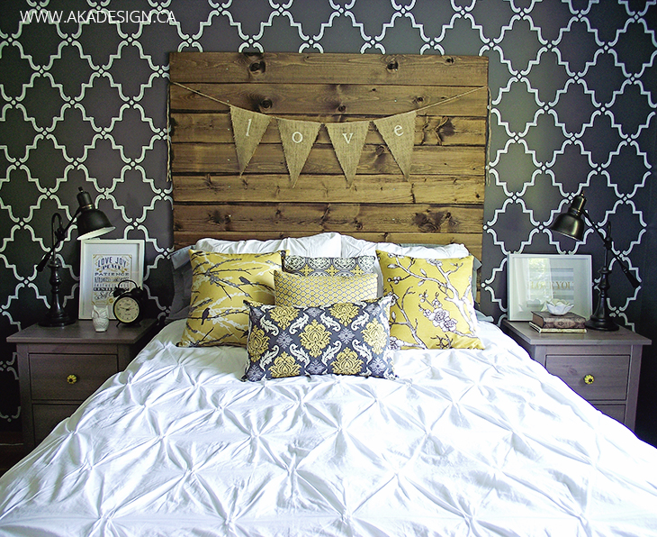 Wood Plank Headboard via AKA Design