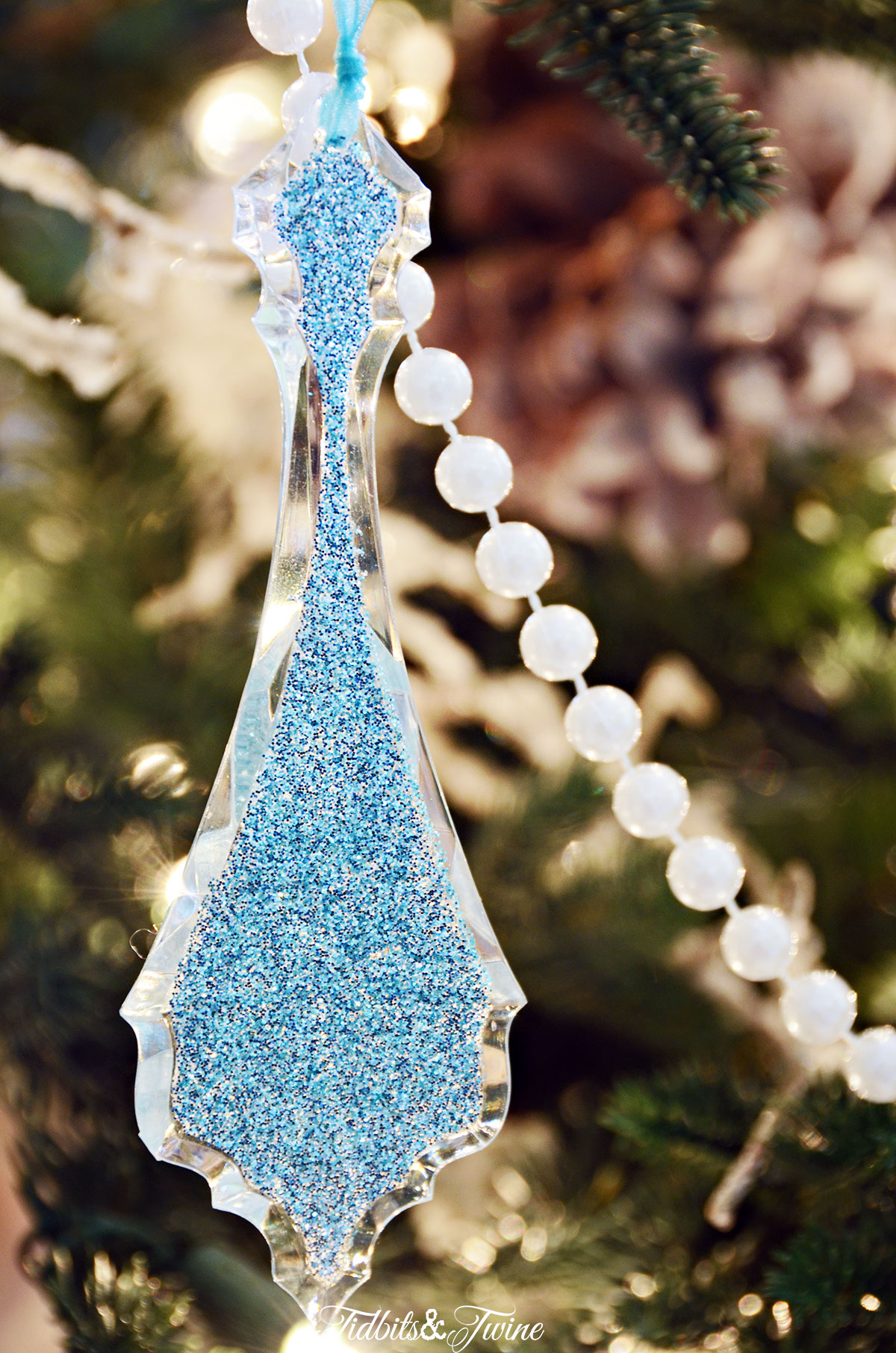 TIDBITS&TWINE French Vintage Blue Frost Christmas Ornaments 2015