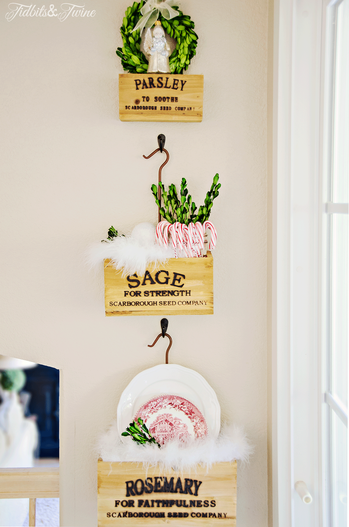 TIDBITS&TWINE-Vintage-Herb-Crates-Closeup-Christmas-Kitchen-2015-b