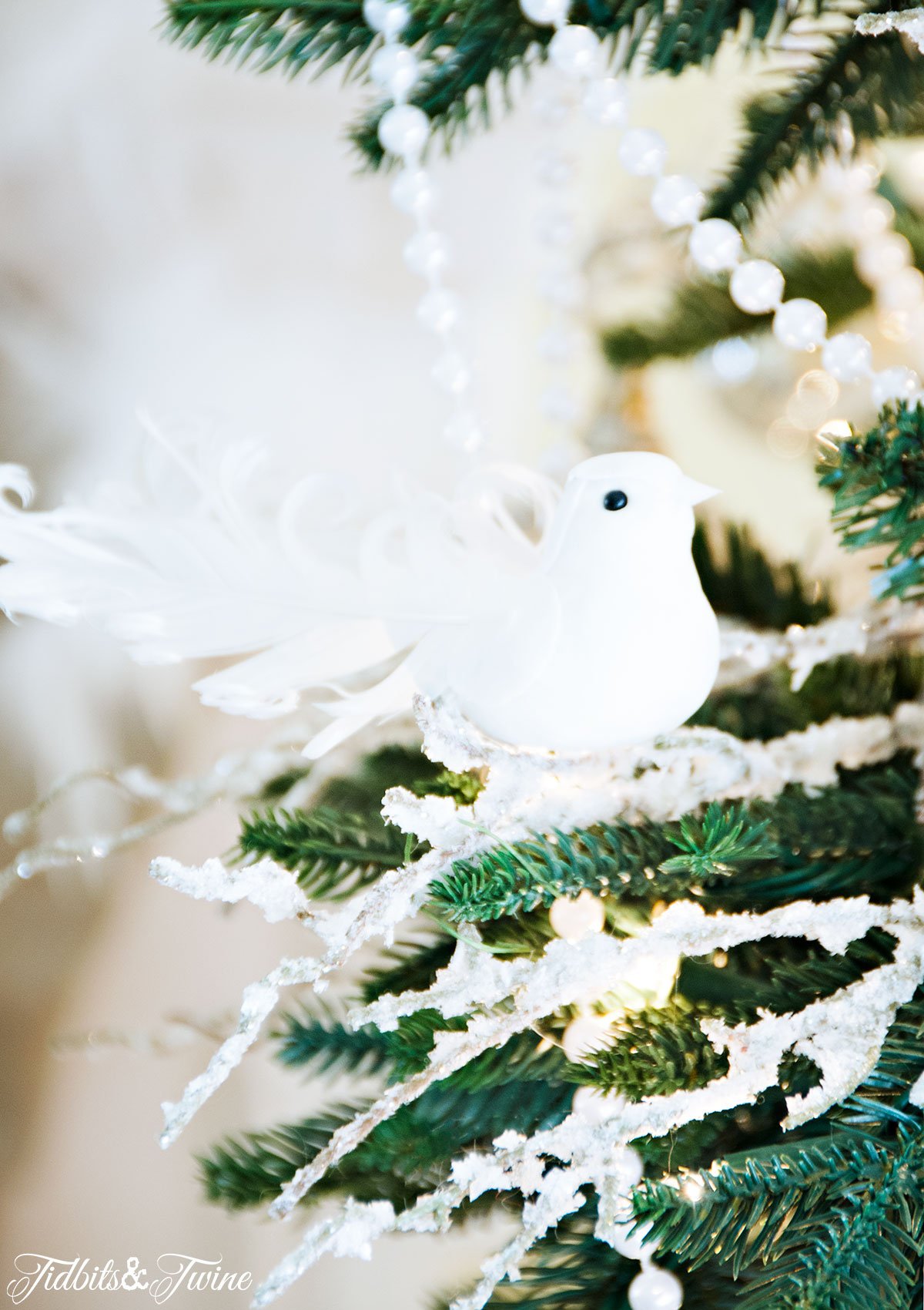 TIDBITS&TWINE White Bird Christmas Tree Ornament 2015