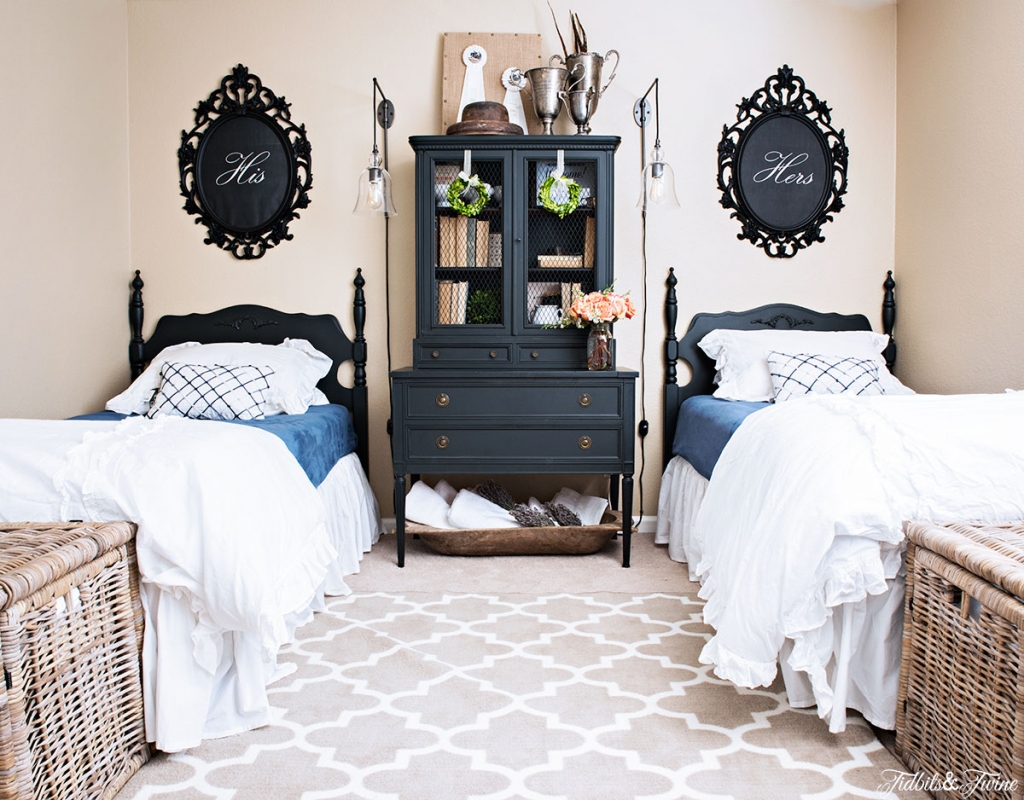 TIDBITS-&-TWINE-Guest-Bedroom-Makeover-French-Twin-Beds - TIDBITS&TWINE