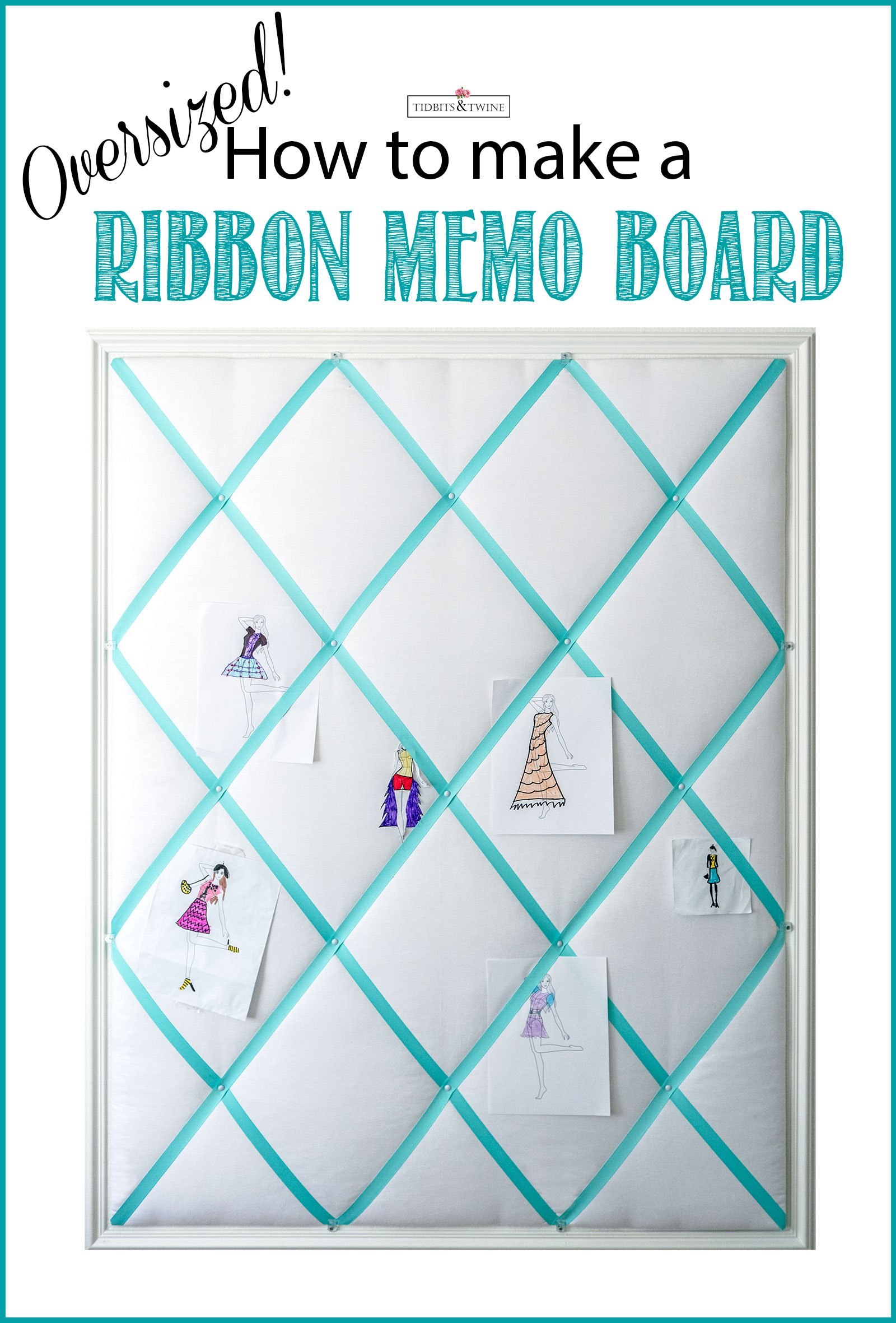 How to Make a DIY Ribbon Bulletin Board - Easy tutorial with step by step instructions and pictures.  This one is oversized but use the same steps for smaller