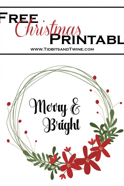 Free Merry & Bright Christmas Printable