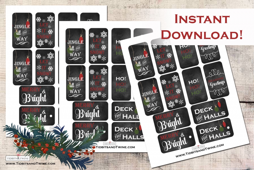 Free downloadable Christmas tags that can be saved and printed from home