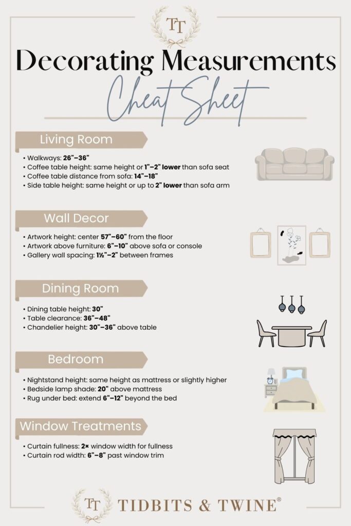 Decorating Measurements Cheat Sheet: 30+ Designer Rules