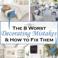 collage showing 8 common decorating mistakes and how to fix them